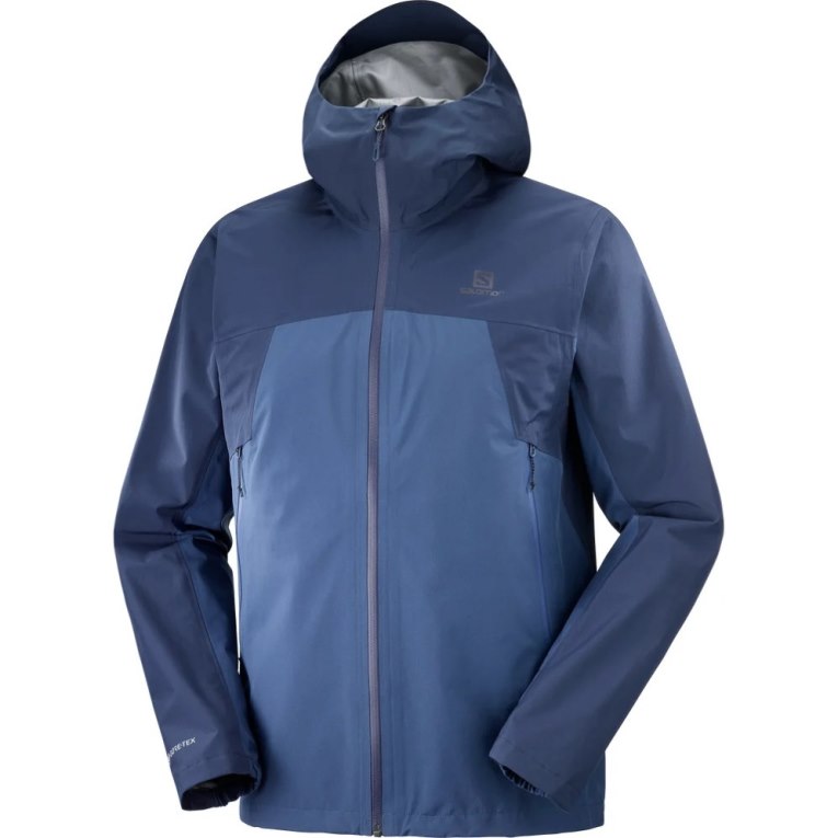 Salomon Outline GTX 2.5 Layers Waterproof Men's Shell Jackets Navy | CA 85C71
